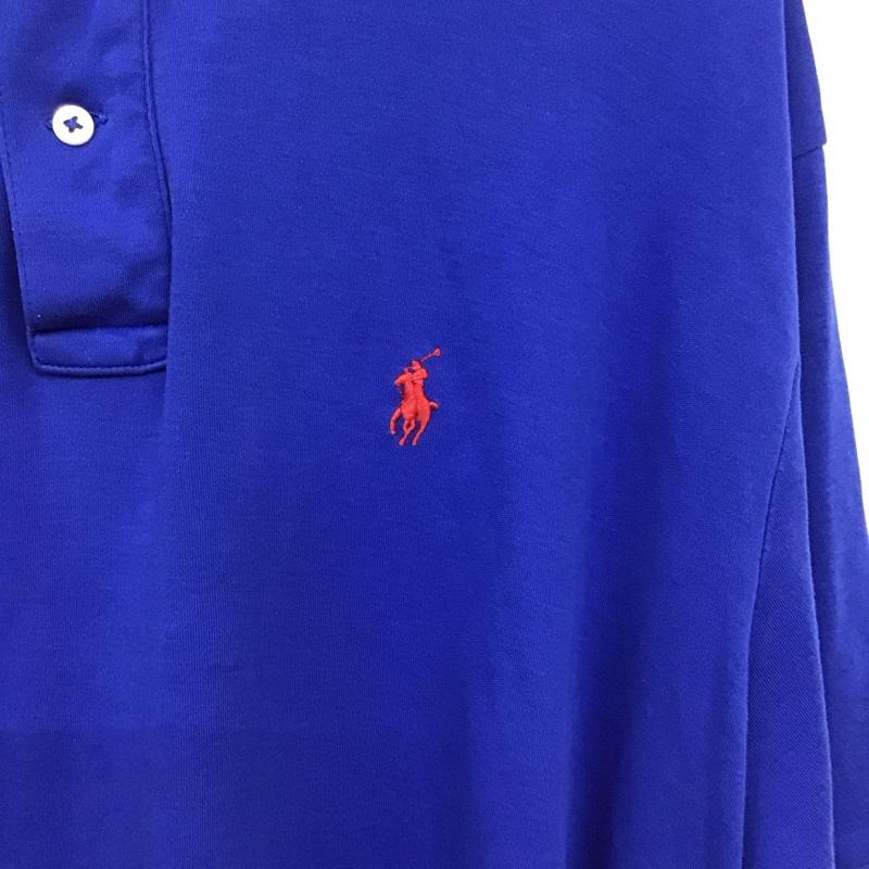 ポロバイラルフローレン Polo by RALPH LAUREN ポロシャツ 半袖 半袖ポロシャツ カラーシャツ 半袖カットソー L ロゴ、文字 青 / ブルー / blue メンズ USED 古着 中古 10159152