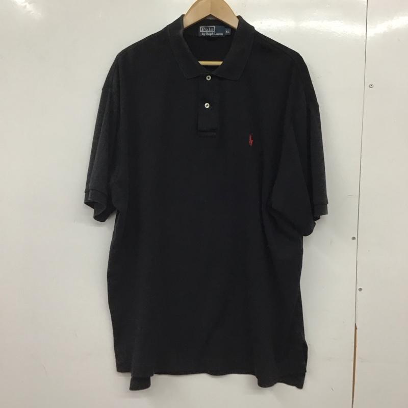 ポロバイラルフローレン Polo by RALPH LAUREN ポロシャツ 半袖 半袖ポロシャツ カラーシャツ 半袖カットソー XL ロゴ、文字 黒 / ブラック / black メンズ USED 古着 中古 10159153