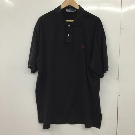 ポロバイラルフローレン Polo by RALPH LAUREN ポロシャツ 半袖 半袖ポロシャツ カラーシャツ 半袖カットソー XL ロゴ、文字 黒 / ブラック / black メンズ USED 古着 中古 10159153