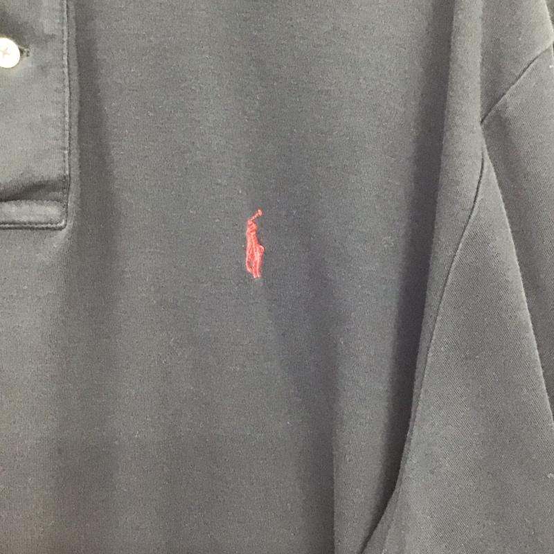 ポロバイラルフローレン Polo by RALPH LAUREN ポロシャツ 半袖 半袖ポロシャツ カラーシャツ 半袖カットソー XL ロゴ、文字 黒 / ブラック / black メンズ USED 古着 中古 10159153