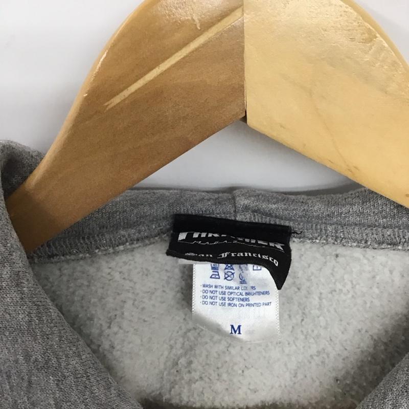 スラッシャー THRASHER パーカー 長袖 ジップアップパーカー 長袖パーカー カジュアルジャケット M ロゴ、文字 灰 / グレー / gray メンズ USED 古着 中古 10159158