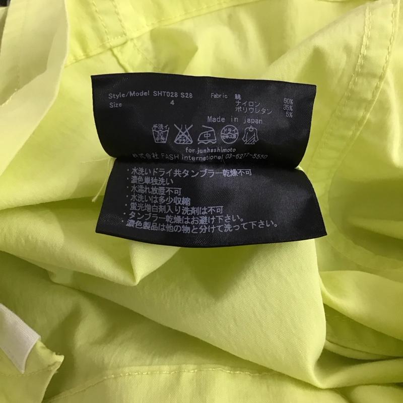 ジュンハシモト junhashimoto シャツ、ブラウス 半袖 半袖シャツ 無地シャツ ポケットシャツ 4 無地 黄 / イエロー / yellow メンズ USED 古着 中古 10159160