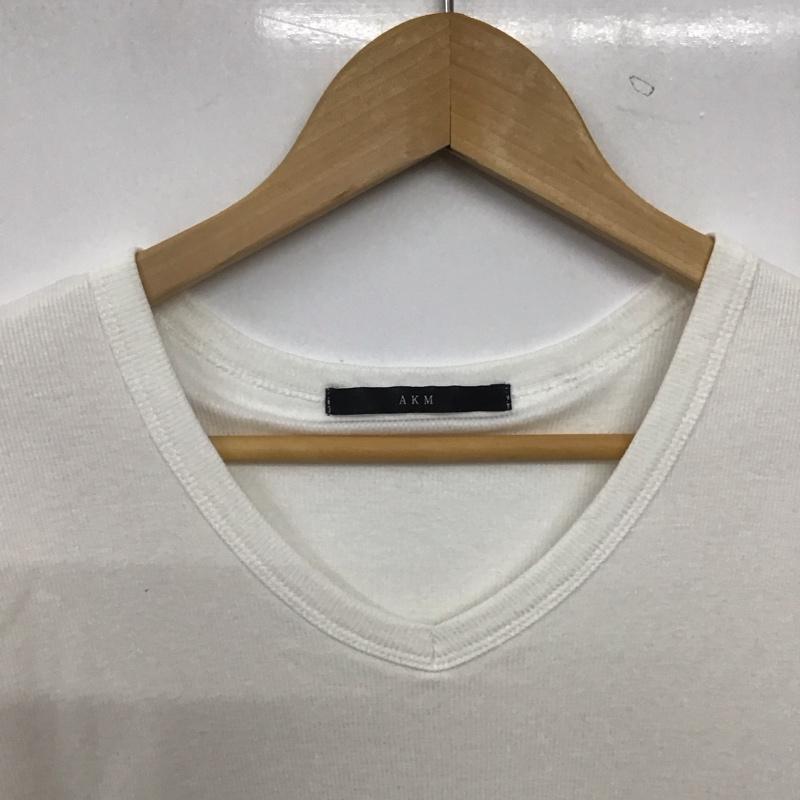 エーケーエム AKM Tシャツ 半袖 半袖カットソー プリントTシャツ Vネックカットソー XL 無地 白 / ホワイト / white メンズ USED 古着 中古 10159161