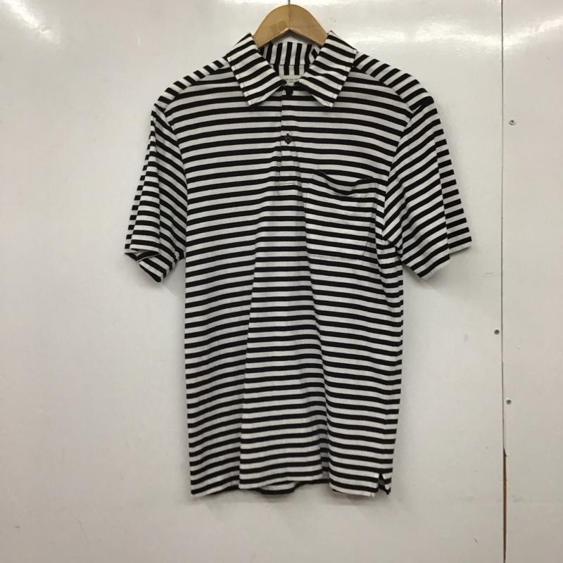 ドリスヴァンノッテン DRIES VAN NOTEN ポロシャツ 半袖 半袖ポロシャツ カラーシャツ 半袖カットソー M ボーダー柄 白 / ホワイト / white X 黒 / ブラック / black メンズ USED 古着 中古 10159167