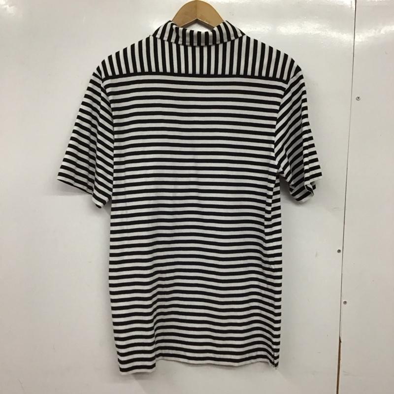ドリスヴァンノッテン DRIES VAN NOTEN ポロシャツ 半袖 半袖ポロシャツ カラーシャツ 半袖カットソー M ボーダー柄 白 / ホワイト / white X 黒 / ブラック / black メンズ USED 古着 中古 10159167
