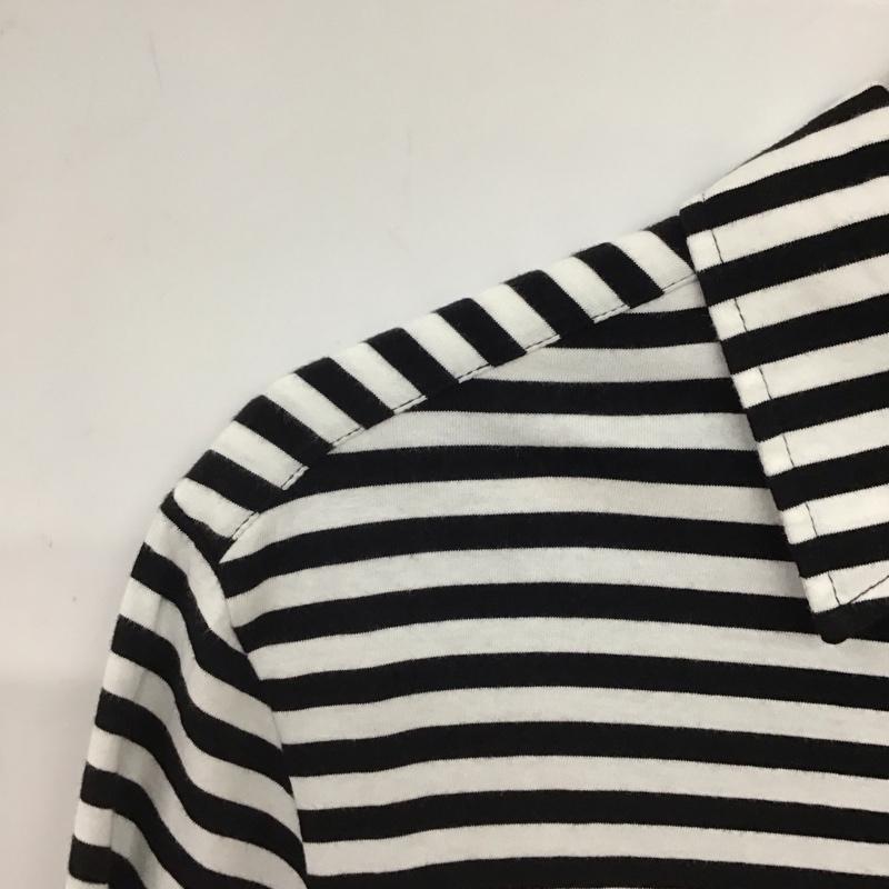 ドリスヴァンノッテン DRIES VAN NOTEN ポロシャツ 半袖 半袖ポロシャツ カラーシャツ 半袖カットソー M ボーダー柄 白 / ホワイト / white X 黒 / ブラック / black メンズ USED 古着 中古 10159167