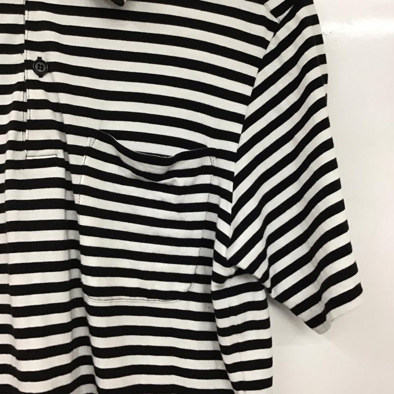 ドリスヴァンノッテン DRIES VAN NOTEN ポロシャツ 半袖 半袖ポロシャツ カラーシャツ 半袖カットソー M ボーダー柄 白 / ホワイト / white X 黒 / ブラック / black メンズ USED 古着 中古 10159167