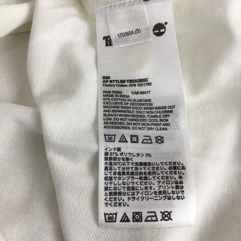 ティンバーランド Timberland ポロシャツ 半袖 半袖ポロシャツ カラーシャツ 半袖カットソー S ロゴ、文字 白 / ホワイト / white メンズ USED 古着 中古 10159176