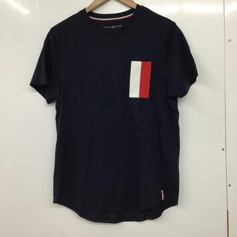 トミーヒルフィガー TOMMY HILFIGER Tシャツ 半袖 半袖カットソー プリントTシャツ クルーネックカットソー S ロゴ、文字 紺 / ネイビー / navy メンズ USED 古着 中古 10159180