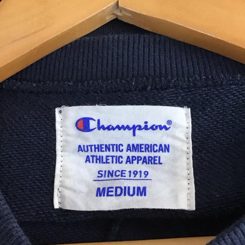 チャンピオン Champion トレーナー 長袖 長袖トレーナー スウェット クルーネック プルオーバー M 無地 紺 / ネイビー / navy メンズ USED 古着 中古 10159184