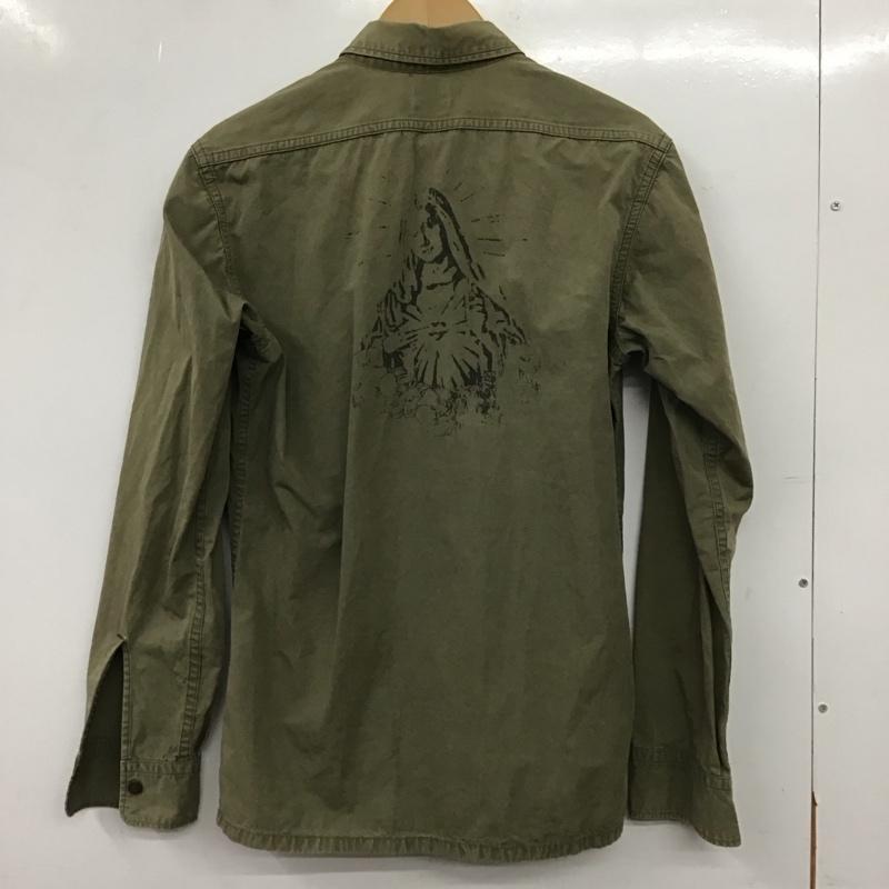 ロットワイラー ROTTWEILER シャツ、ブラウス 長袖 長袖シャツ ミリタリーシャツ カラーシャツ M ロゴ、文字 カーキ / カーキ / khaki メンズ USED 古着 中古 10159189
