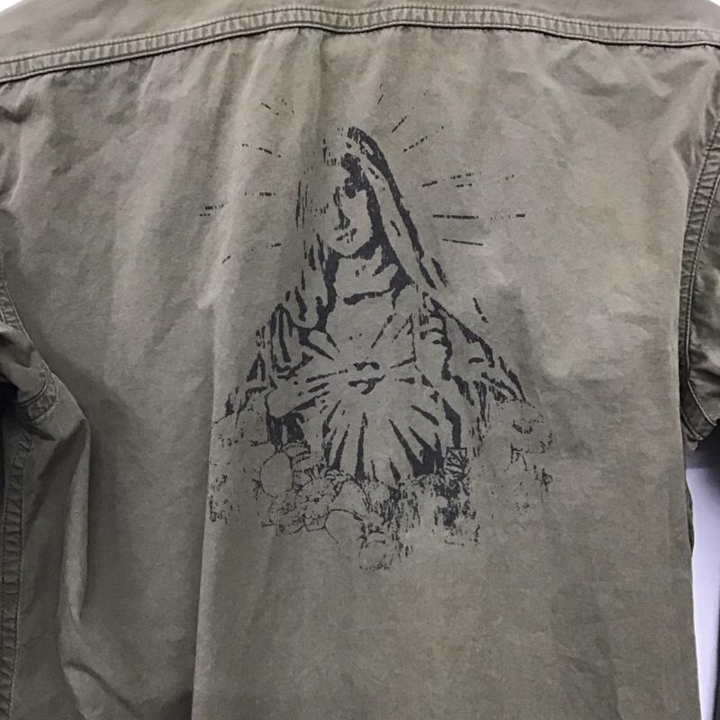 ロットワイラー ROTTWEILER シャツ、ブラウス 長袖 長袖シャツ ミリタリーシャツ カラーシャツ M ロゴ、文字 カーキ / カーキ / khaki メンズ USED 古着 中古 10159189