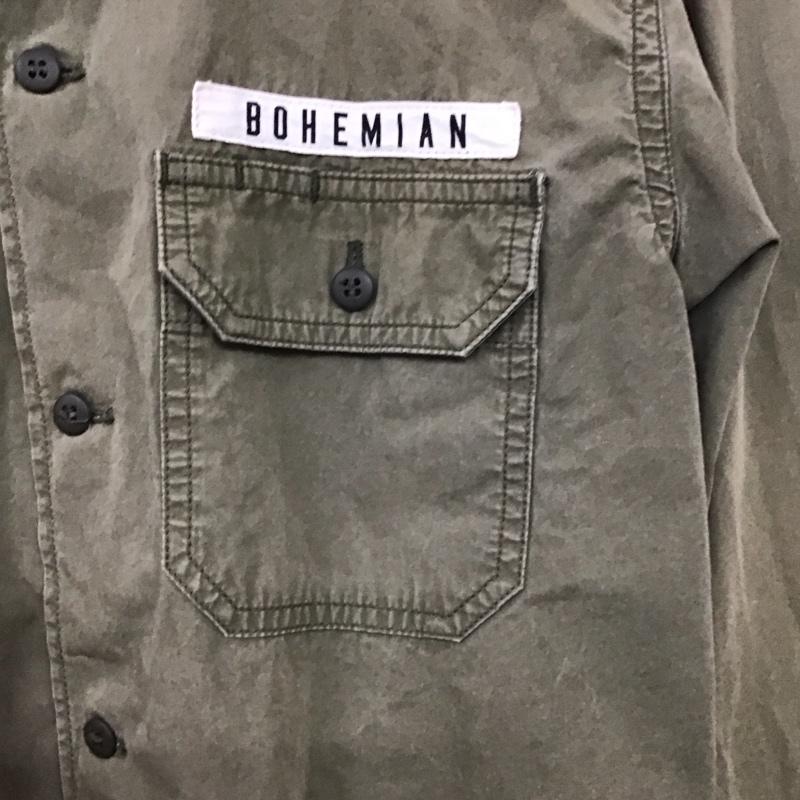 ロットワイラー ROTTWEILER シャツ、ブラウス 長袖 長袖シャツ ミリタリーシャツ カラーシャツ M ロゴ、文字 カーキ / カーキ / khaki メンズ USED 古着 中古 10159189