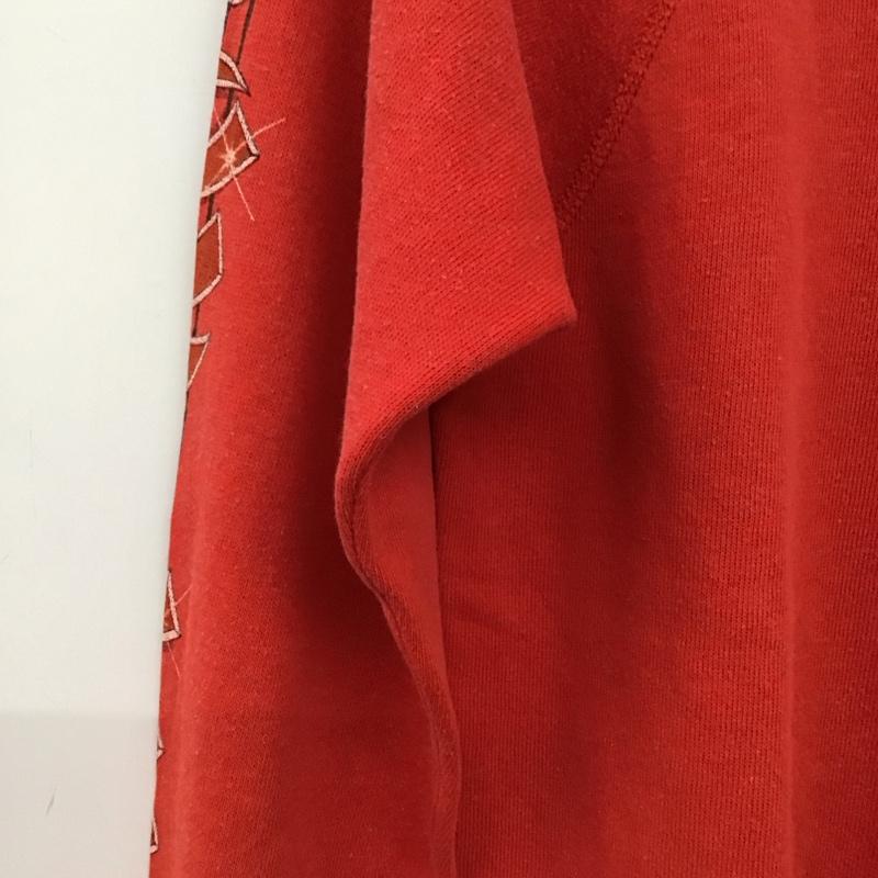 ロンジョン Ron Jon トレーナー 長袖 長袖トレーナー スウェット クルーネック プルオーバー M ロゴ、文字 赤 / レッド / red メンズ USED 古着 中古 10159199