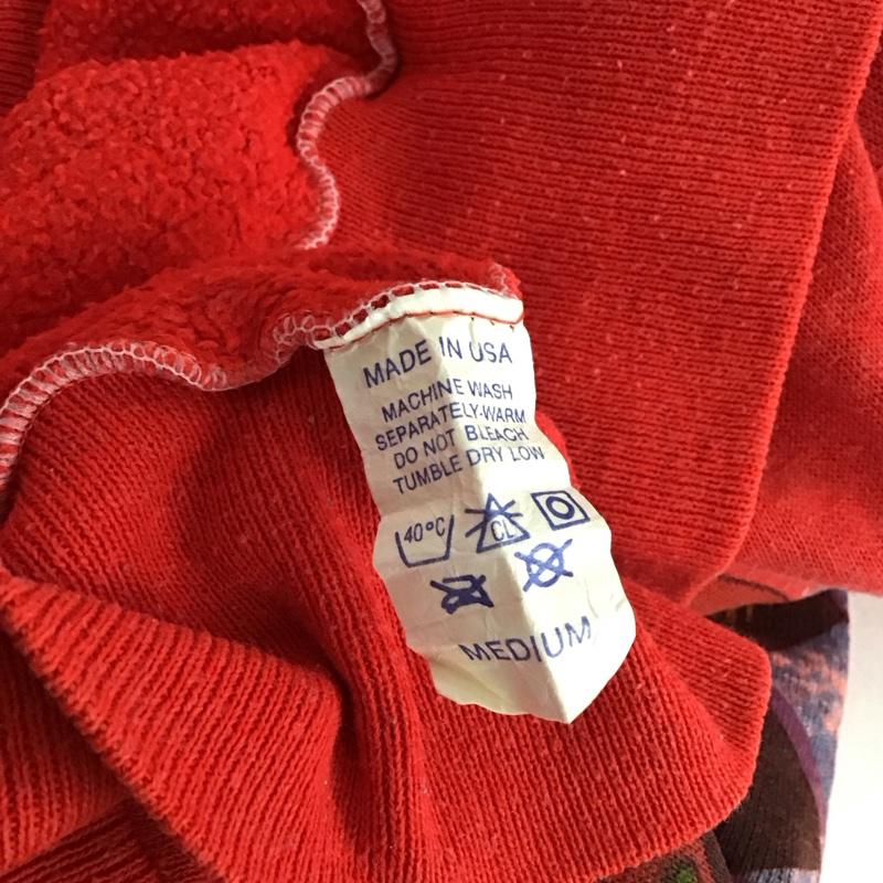 ロンジョン Ron Jon トレーナー 長袖 長袖トレーナー スウェット クルーネック プルオーバー M ロゴ、文字 赤 / レッド / red メンズ USED 古着 中古 10159199