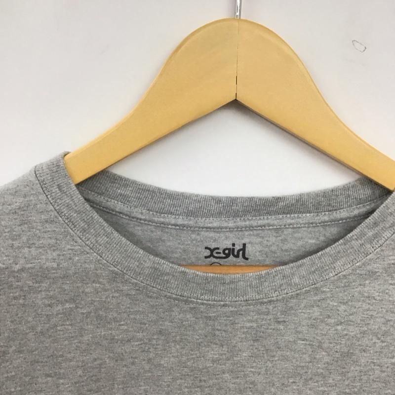 エックスガール X-girl Tシャツ 長袖 1 ロゴ、文字 X プリント 灰 / グレー / gray レディース USED 古着 中古 10159200