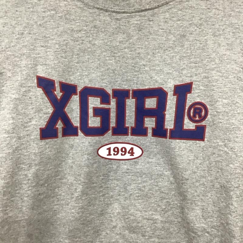 エックスガール X-girl Tシャツ 長袖 1 ロゴ、文字 X プリント 灰 / グレー / gray レディース USED 古着 中古 10159200