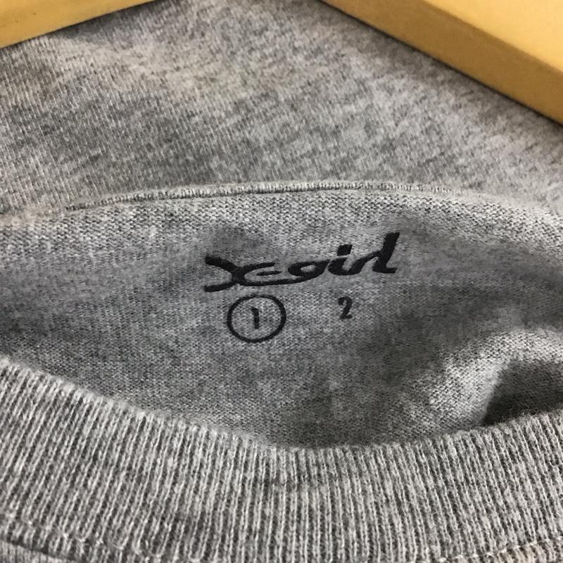 エックスガール X-girl Tシャツ 長袖 1 ロゴ、文字 X プリント 灰 / グレー / gray レディース USED 古着 中古 10159200