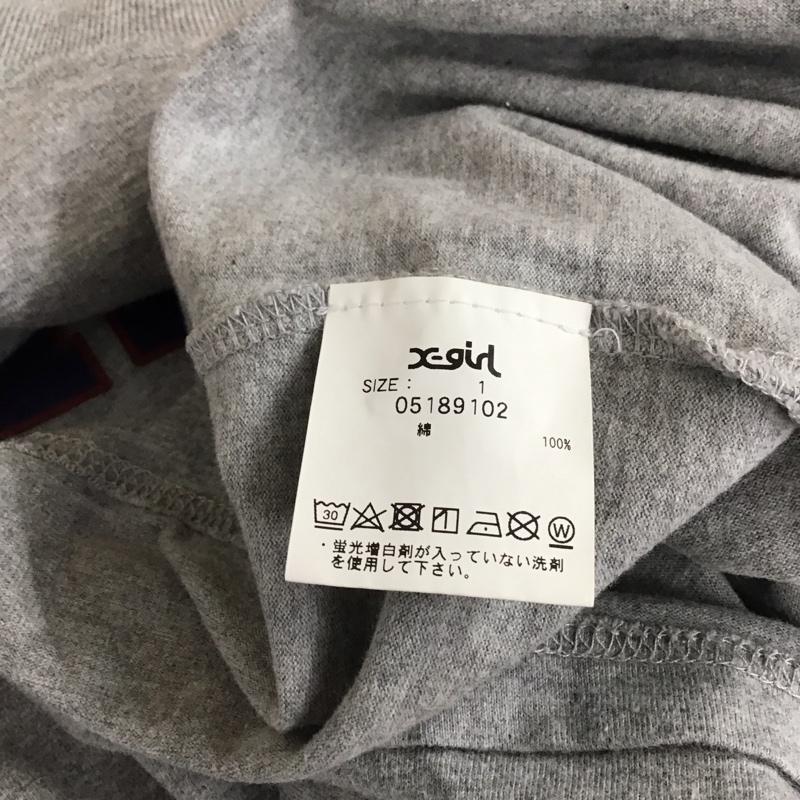 エックスガール X-girl Tシャツ 長袖 1 ロゴ、文字 X プリント 灰 / グレー / gray レディース USED 古着 中古 10159200