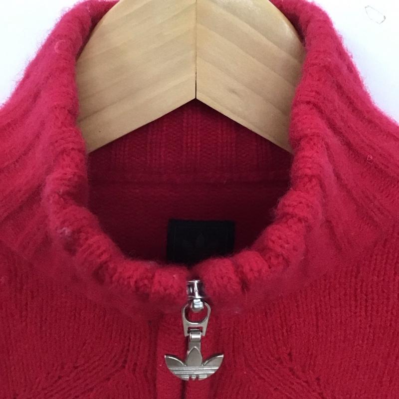 アディダス adidas ニット、セーター 長袖 S 無地 赤 / レッド / red レディース USED 古着 中古 10159202