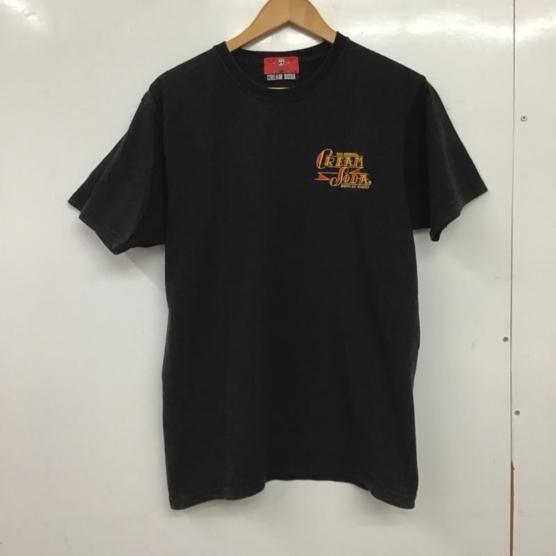 クリームソーダ CREAMSODA Tシャツ 半袖 半袖カットソー プリントTシャツ クルーネックカットソー ロゴ、文字 ダークグレー / ダークグレー / メンズ USED 古着 中古 10159204