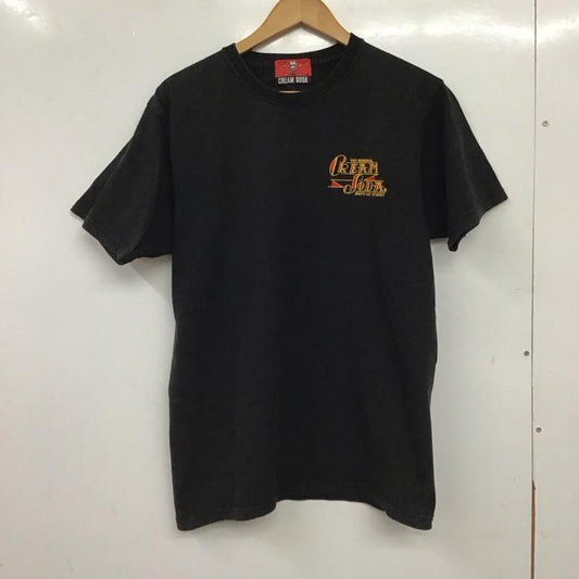 クリームソーダ CREAMSODA Tシャツ 半袖 半袖カットソー プリントTシャツ クルーネックカットソー ロゴ、文字 ダークグレー / ダークグレー / メンズ USED 古着 中古 10159204