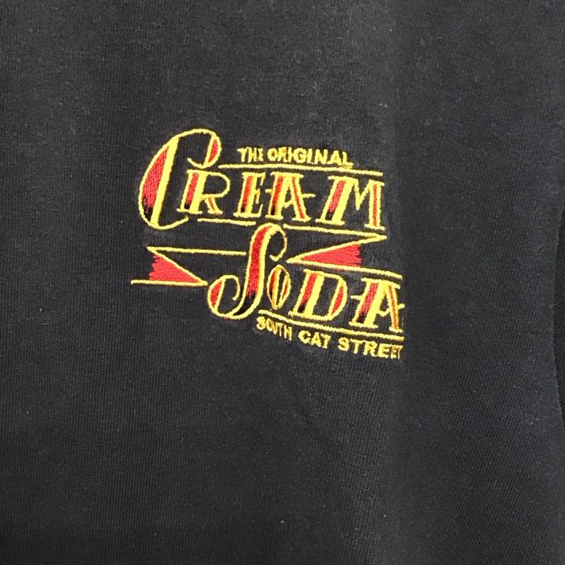 クリームソーダ CREAMSODA Tシャツ 半袖 半袖カットソー プリントTシャツ クルーネックカットソー ロゴ、文字 ダークグレー / ダークグレー / メンズ USED 古着 中古 10159204