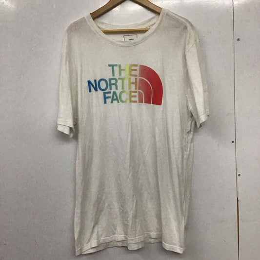 ザノースフェイス THE NORTH FACE Tシャツ 半袖 半袖カットソー プリントTシャツ クルーネックカットソー L ロゴ、文字 白 / ホワイト / white メンズ USED 古着 中古 10159206