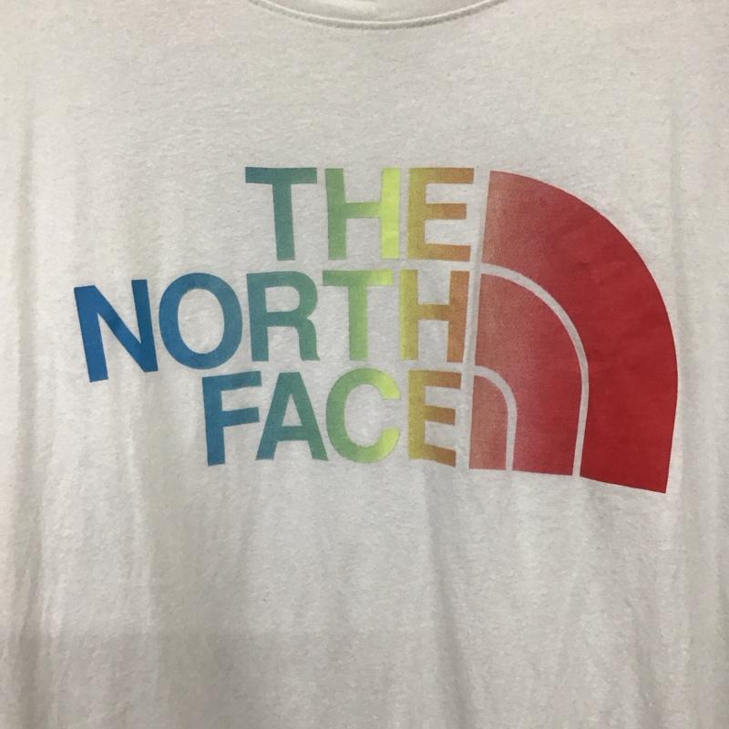 ザノースフェイス THE NORTH FACE Tシャツ 半袖 半袖カットソー プリントTシャツ クルーネックカットソー L ロゴ、文字 白 / ホワイト / white メンズ USED 古着 中古 10159206