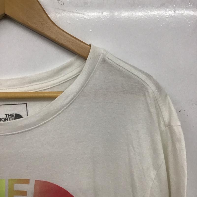 ザノースフェイス THE NORTH FACE Tシャツ 半袖 半袖カットソー プリントTシャツ クルーネックカットソー L ロゴ、文字 白 / ホワイト / white メンズ USED 古着 中古 10159206