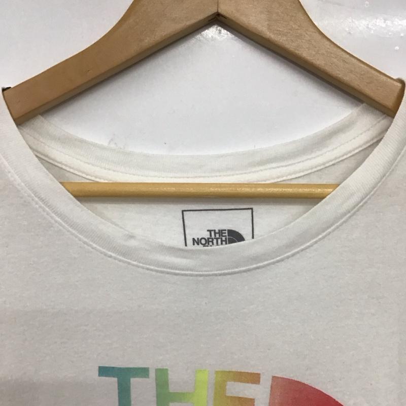 ザノースフェイス THE NORTH FACE Tシャツ 半袖 半袖カットソー プリントTシャツ クルーネックカットソー L ロゴ、文字 白 / ホワイト / white メンズ USED 古着 中古 10159206