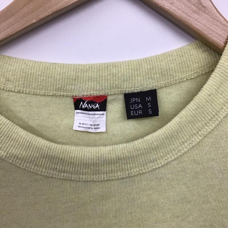 ナンガ NANGA Tシャツ 半袖 半袖カットソー プリントTシャツ クルーネックカットソー M ロゴ、文字 黄緑 / イエローグリーン / メンズ USED 古着 中古 10159211