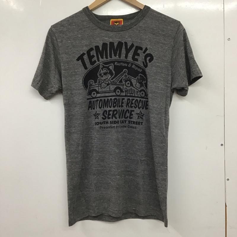クリームソーダ CREAMSODA Tシャツ 半袖 半袖カットソー プリントTシャツ クルーネックカットソー ロゴ、文字 ダークグレー / ダークグレー / メンズ USED 古着 中古 10159214