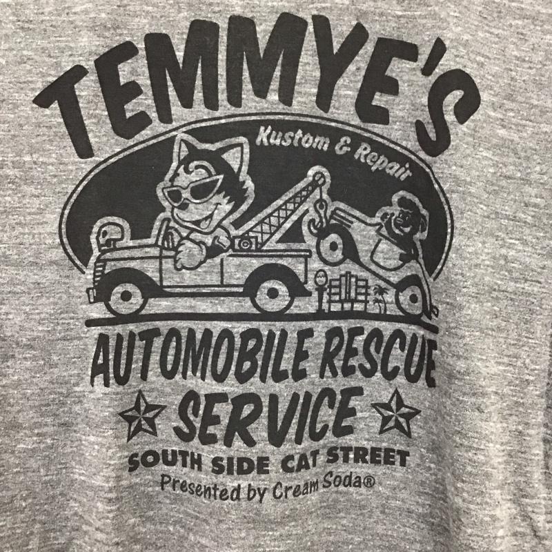 クリームソーダ CREAMSODA Tシャツ 半袖 半袖カットソー プリントTシャツ クルーネックカットソー ロゴ、文字 ダークグレー / ダークグレー / メンズ USED 古着 中古 10159214