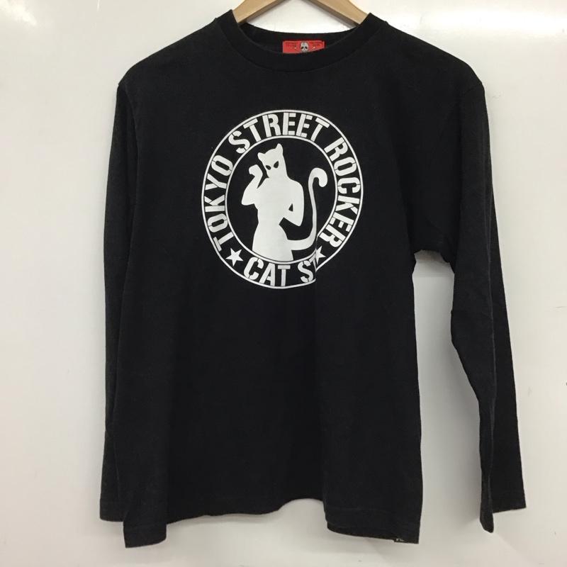 クリームソーダ CREAMSODA カットソー 長袖 長袖カットソー プリントカットソー クルーネック プリント 黒 / ブラック / black メンズ USED 古着 中古 10159220