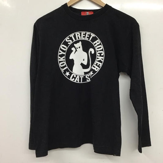 クリームソーダ CREAMSODA カットソー 長袖 長袖カットソー プリントカットソー クルーネック プリント 黒 / ブラック / black メンズ USED 古着 中古 10159220