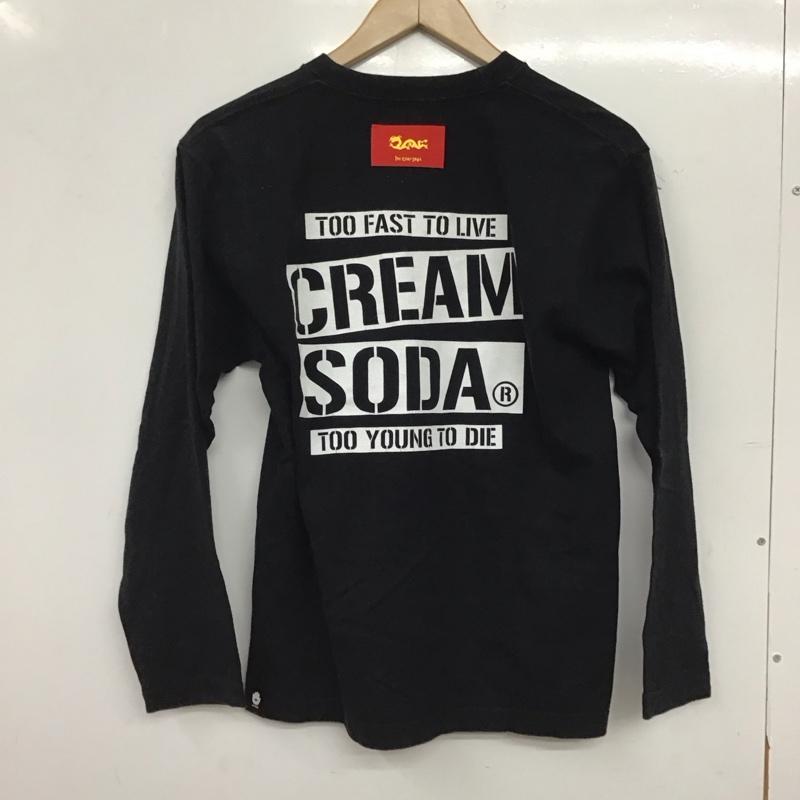クリームソーダ CREAMSODA カットソー 長袖 長袖カットソー プリントカットソー クルーネック プリント 黒 / ブラック / black メンズ USED 古着 中古 10159220