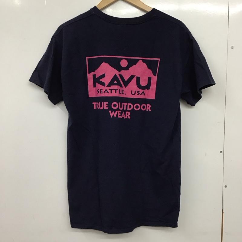 カブー KAVU Tシャツ 半袖 半袖カットソー プリントTシャツ クルーネックカットソー M ロゴ、文字 紺 / ネイビー / navy メンズ USED 古着 中古 10159224