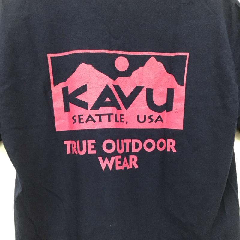 カブー KAVU Tシャツ 半袖 半袖カットソー プリントTシャツ クルーネックカットソー M ロゴ、文字 紺 / ネイビー / navy メンズ USED 古着 中古 10159224