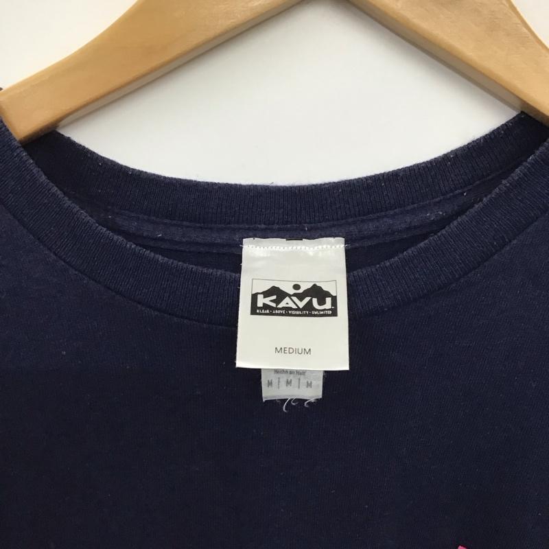 カブー KAVU Tシャツ 半袖 半袖カットソー プリントTシャツ クルーネックカットソー M ロゴ、文字 紺 / ネイビー / navy メンズ USED 古着 中古 10159224