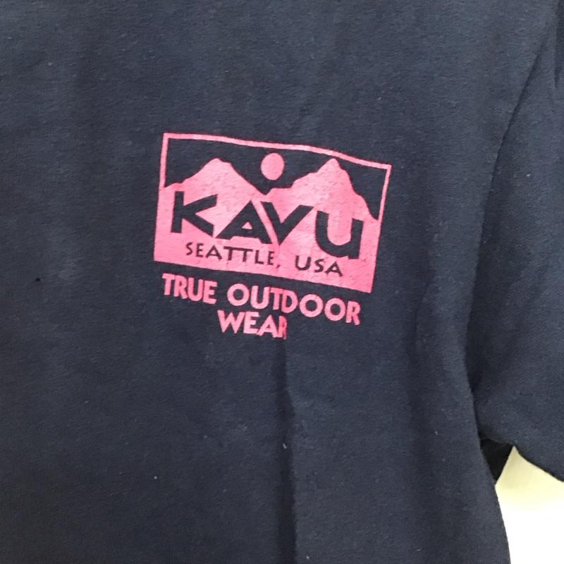 カブー KAVU Tシャツ 半袖 半袖カットソー プリントTシャツ クルーネックカットソー M ロゴ、文字 紺 / ネイビー / navy メンズ USED 古着 中古 10159224