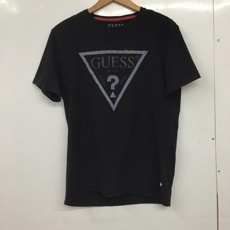 ゲス Guess Tシャツ 半袖 半袖カットソー プリントTシャツ クルーネックカットソー M ロゴ、文字 黒 / ブラック / black メンズ USED 古着 中古 10159227