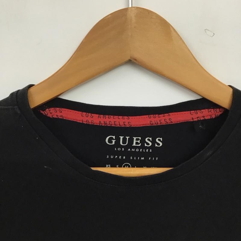 ゲス Guess Tシャツ 半袖 半袖カットソー プリントTシャツ クルーネックカットソー M ロゴ、文字 黒 / ブラック / black メンズ USED 古着 中古 10159227