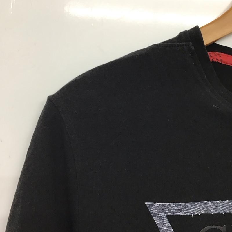 ゲス Guess Tシャツ 半袖 半袖カットソー プリントTシャツ クルーネックカットソー M ロゴ、文字 黒 / ブラック / black メンズ USED 古着 中古 10159227