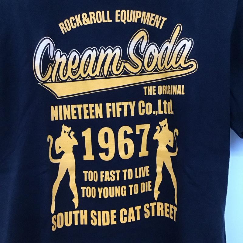 クリームソーダ CREAMSODA Tシャツ 半袖 半袖カットソー プリントTシャツ クルーネックカットソー M プリント 黒 / ブラック / black メンズ USED 古着 中古 10159228