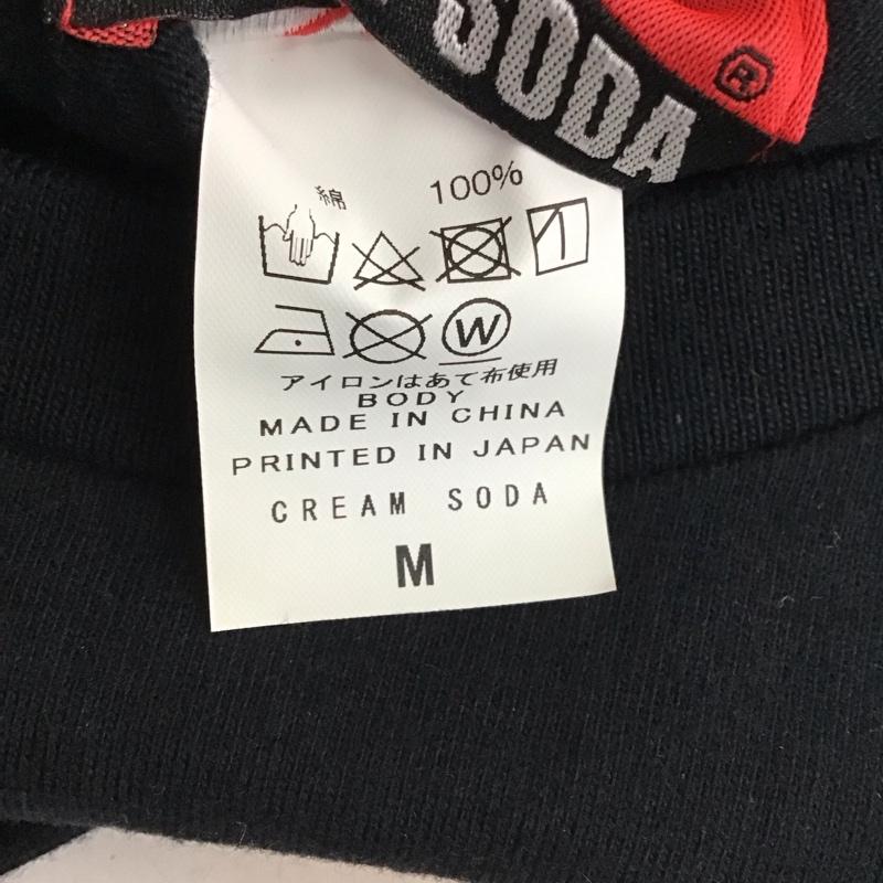 クリームソーダ CREAMSODA Tシャツ 半袖 半袖カットソー プリントTシャツ クルーネックカットソー M プリント 黒 / ブラック / black メンズ USED 古着 中古 10159228