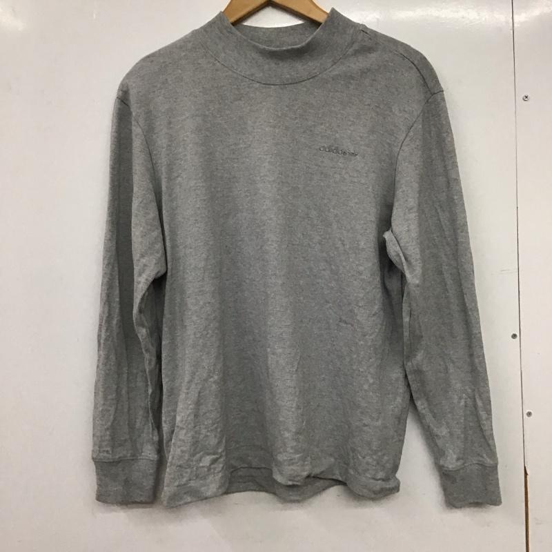 アディダス adidas カットソー 長袖 長袖カットソー 刺繍カットソー M ロゴ、文字 灰 / グレー / gray メンズ USED 古着 中古 10159232