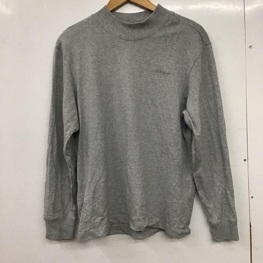 アディダス adidas カットソー 長袖 長袖カットソー 刺繍カットソー M ロゴ、文字 灰 / グレー / gray メンズ USED 古着 中古 10159232
