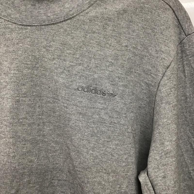 アディダス adidas カットソー 長袖 長袖カットソー 刺繍カットソー M ロゴ、文字 灰 / グレー / gray メンズ USED 古着 中古 10159232