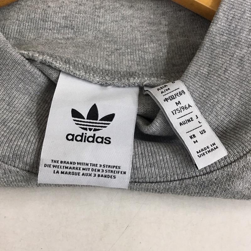 アディダス adidas カットソー 長袖 長袖カットソー 刺繍カットソー M ロゴ、文字 灰 / グレー / gray メンズ USED 古着 中古 10159232